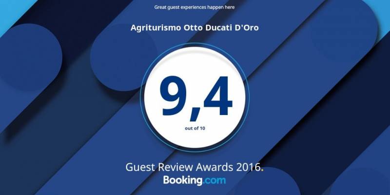 Otto Ducati d'Oro premio di eccellenza 2016 Booking.com sulla soddisfazione dei clienti